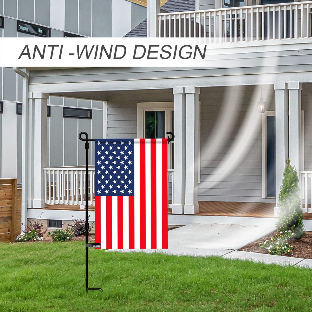 HOOSUN weather-ready flag retainers keep designs upright during gusts