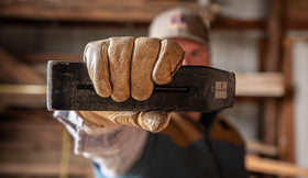 Hooyman Splitting Wedge 5lb side view highlighting sturdy construction for tough wood.