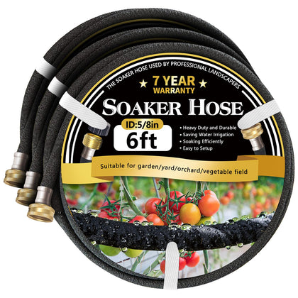 Hopegiver 5/8-inch soaker hose in use delivering even moisture to garden beds.