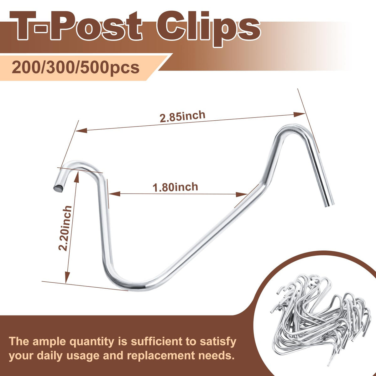 Hoqqf 9-gauge fence clip secures posts quickly and sturdily.