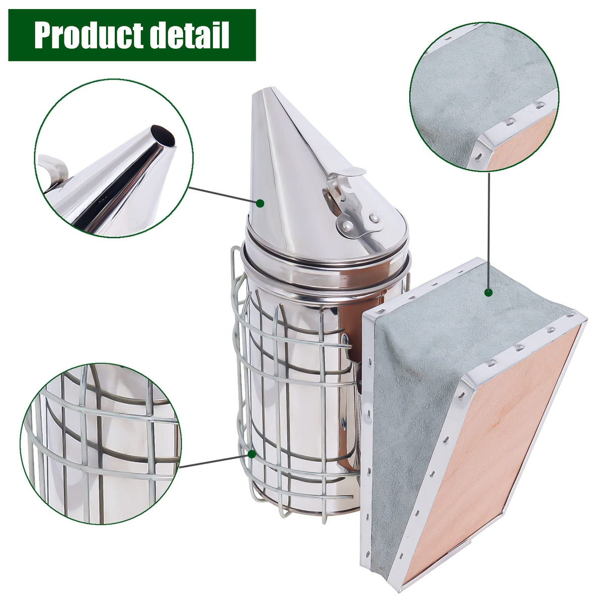Hoqqf cowhide airbag and vents maintain fire and airflow during use.