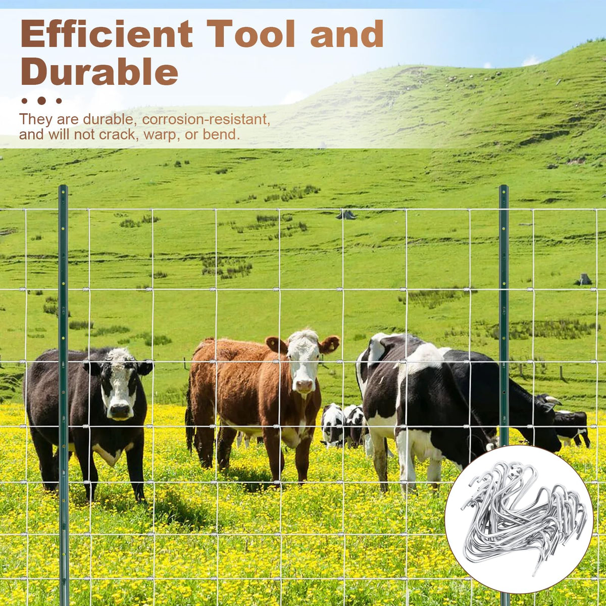 Hoqqf outdoor-grade clips withstand weather for lasting fences.