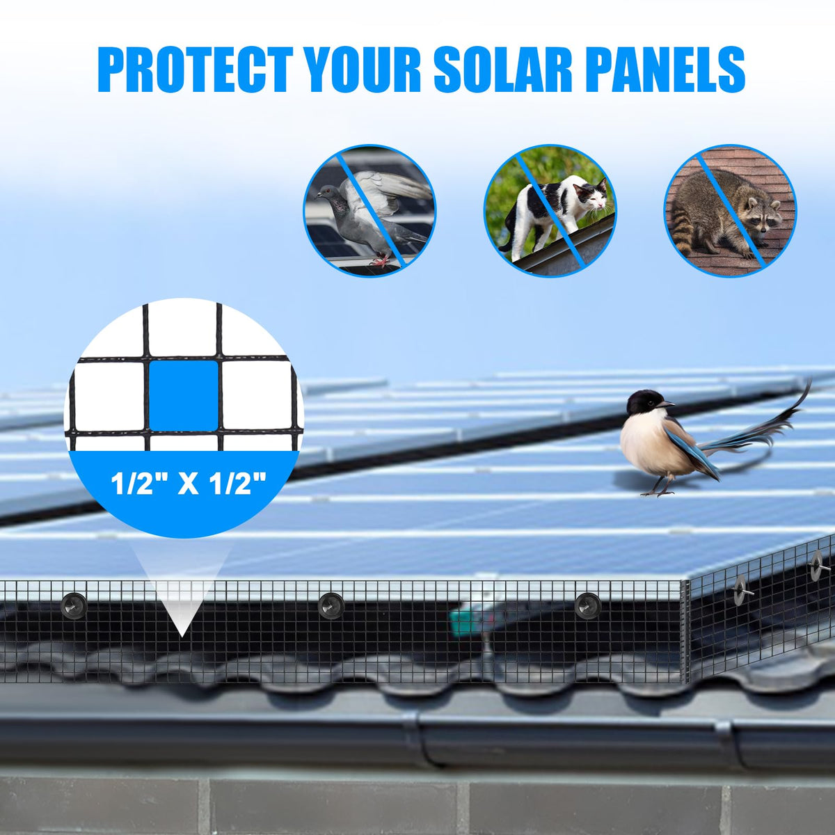 Hoqqf easy-install mesh can bend around pipes and vents.