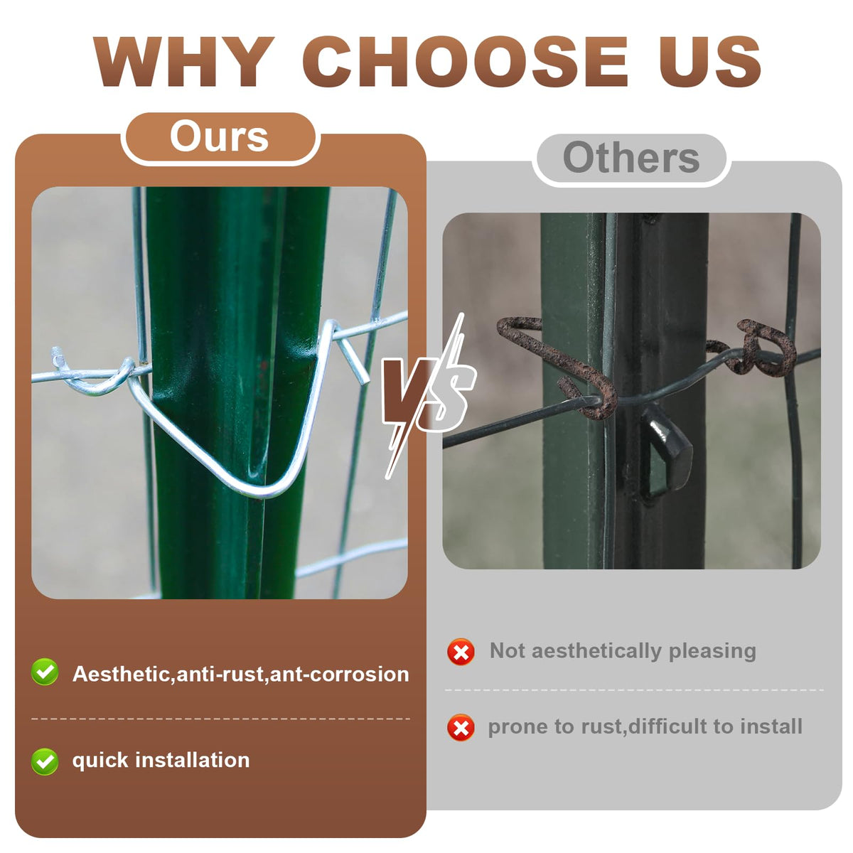 Hoqqf quick-clip system saves time during fence setup.