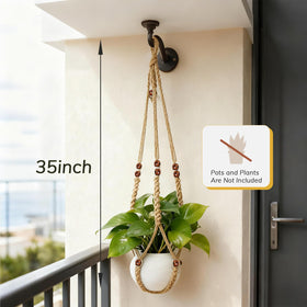 HOREAKHJ boho macrame plant holder with beads adds texture and charm.