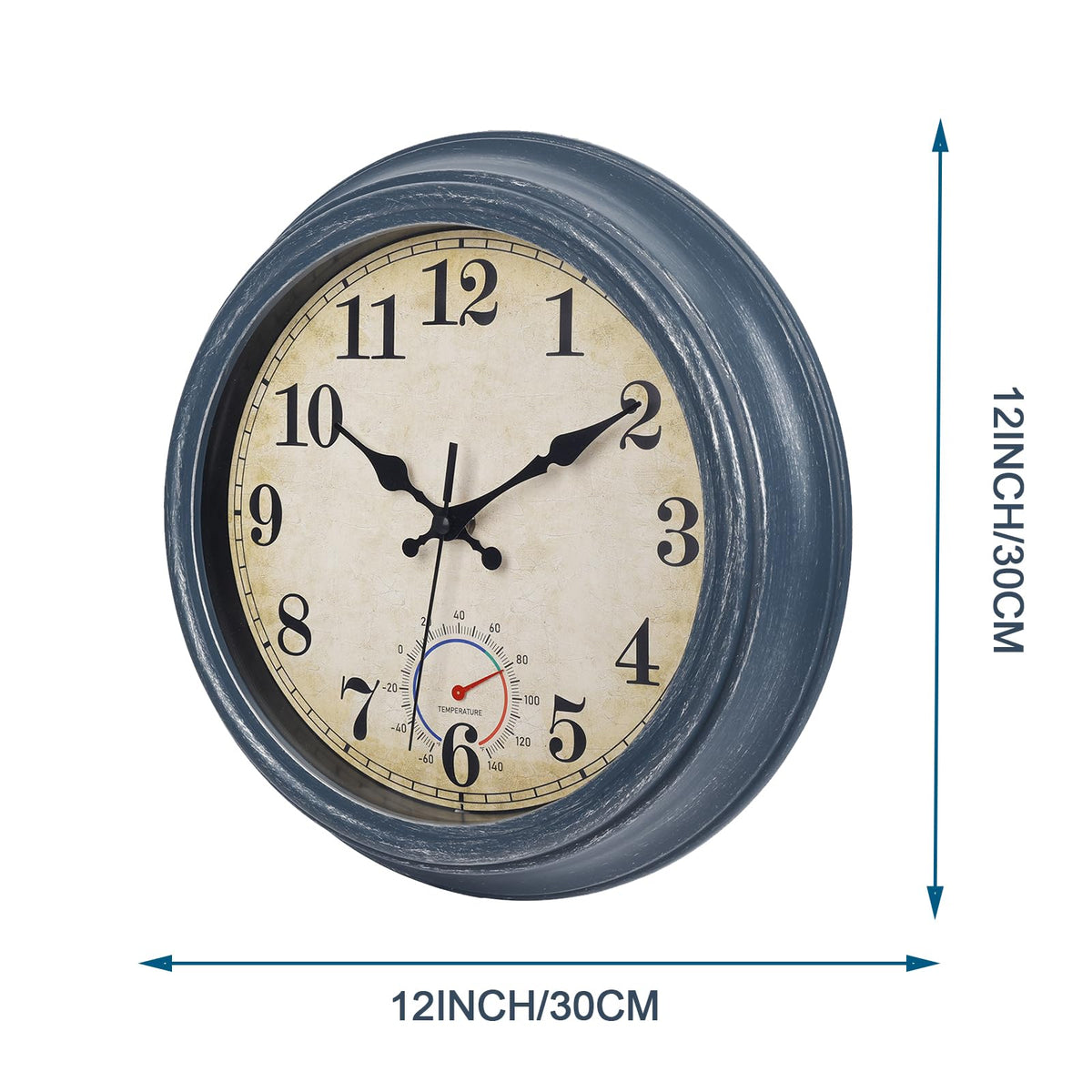 Horizent coastal blue closeup showing vintage coastal design and weatherproof finish