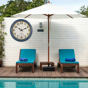 Horizent outdoor clock with thermometer for quick weather readings
