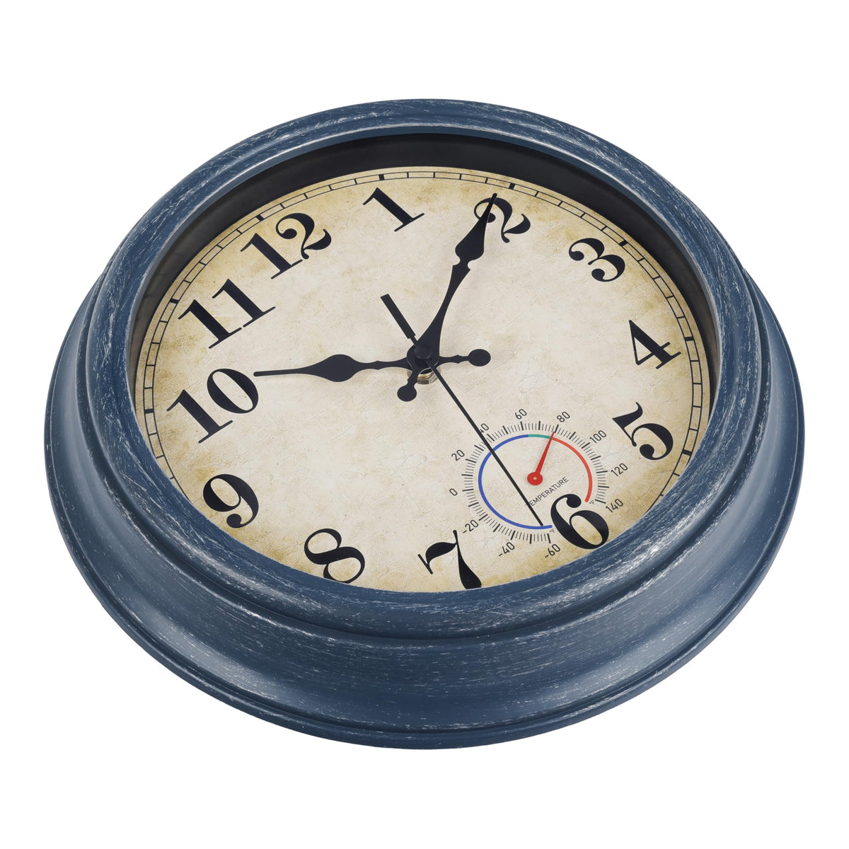 Horizent weather readout clock featuring thermometer for outdoor planning