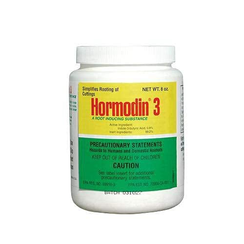 Hormodin Rooting Compound half-pound jug ready for easy propagation of tough-to-root cuttings.