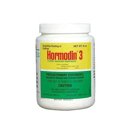Hormodin Rooting Compound half-pound jug ready for easy propagation of tough-to-root cuttings.