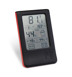 Hornady Digital Hygrometer LCD display shows temperature and humidity for quick monitoring.