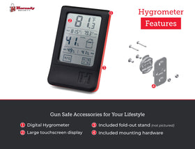 Hornady Digital Hygrometer min-max records track daily highs and lows.