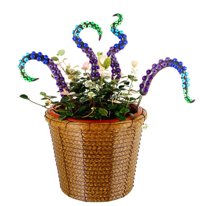 HoroM ombre octopus tentacle garden stake adds whimsical color to pots and planters
