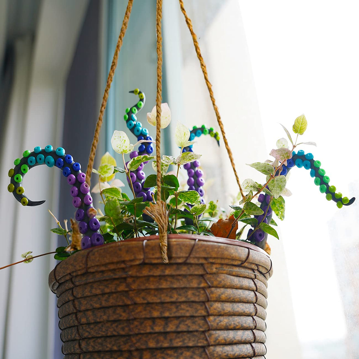 HoroM ombre octopus tentacles stake fits window boxes for coastal decor