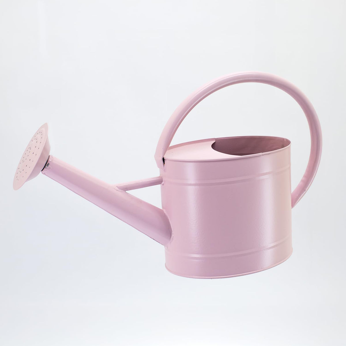 HORTICAN 1.3 gallon matte pink watering can with balanced pour for indoor plants.