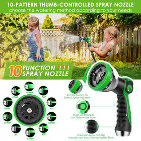 HORTICORA 10-pattern spray nozzle provides versatile settings for lawns and car washes.