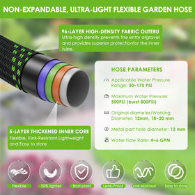 HORTICORA anti-kink design keeps water flowing smoothly during long watering sessions.