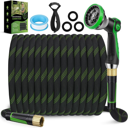 HORTICORA non-expanding garden hose 75ft offers lightweight operation for effortless watering.