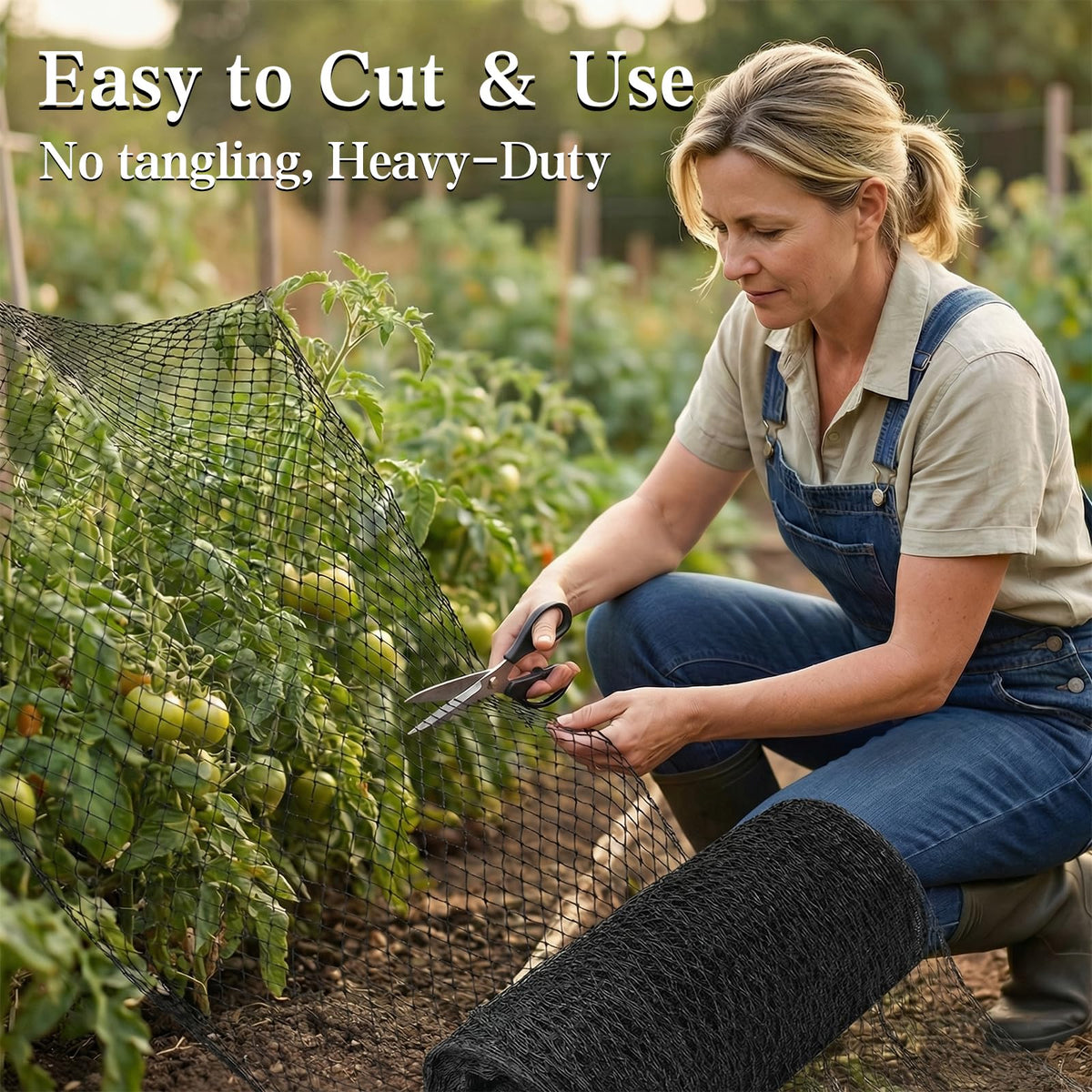 HORTIFAN Bird Netting features easy handling with clear diamond-hole pattern
