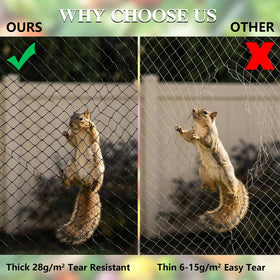 HORTIFAN Bird Netting is non-toxic and odorless for safe use in gardens