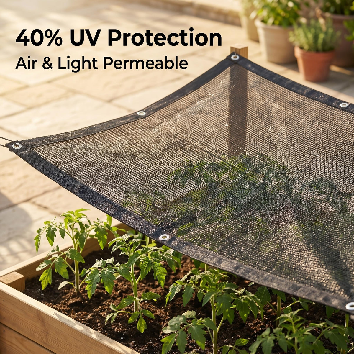 HORTIFAN breathable mesh design vents heat during heatwaves while letting rain through.