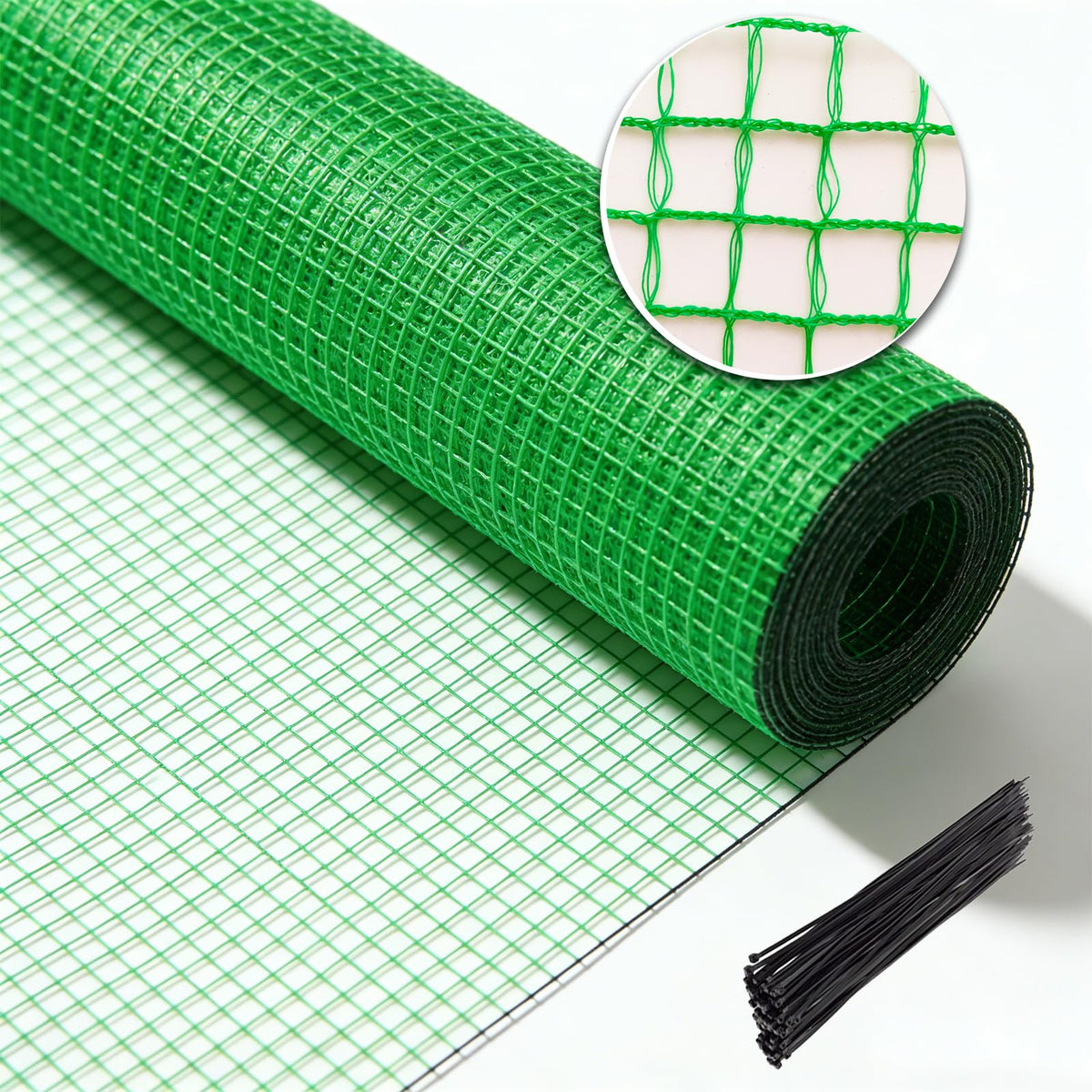 HORTIFAN temporary fence 4ft-100ft green mesh secures yards and protects kids and pets.