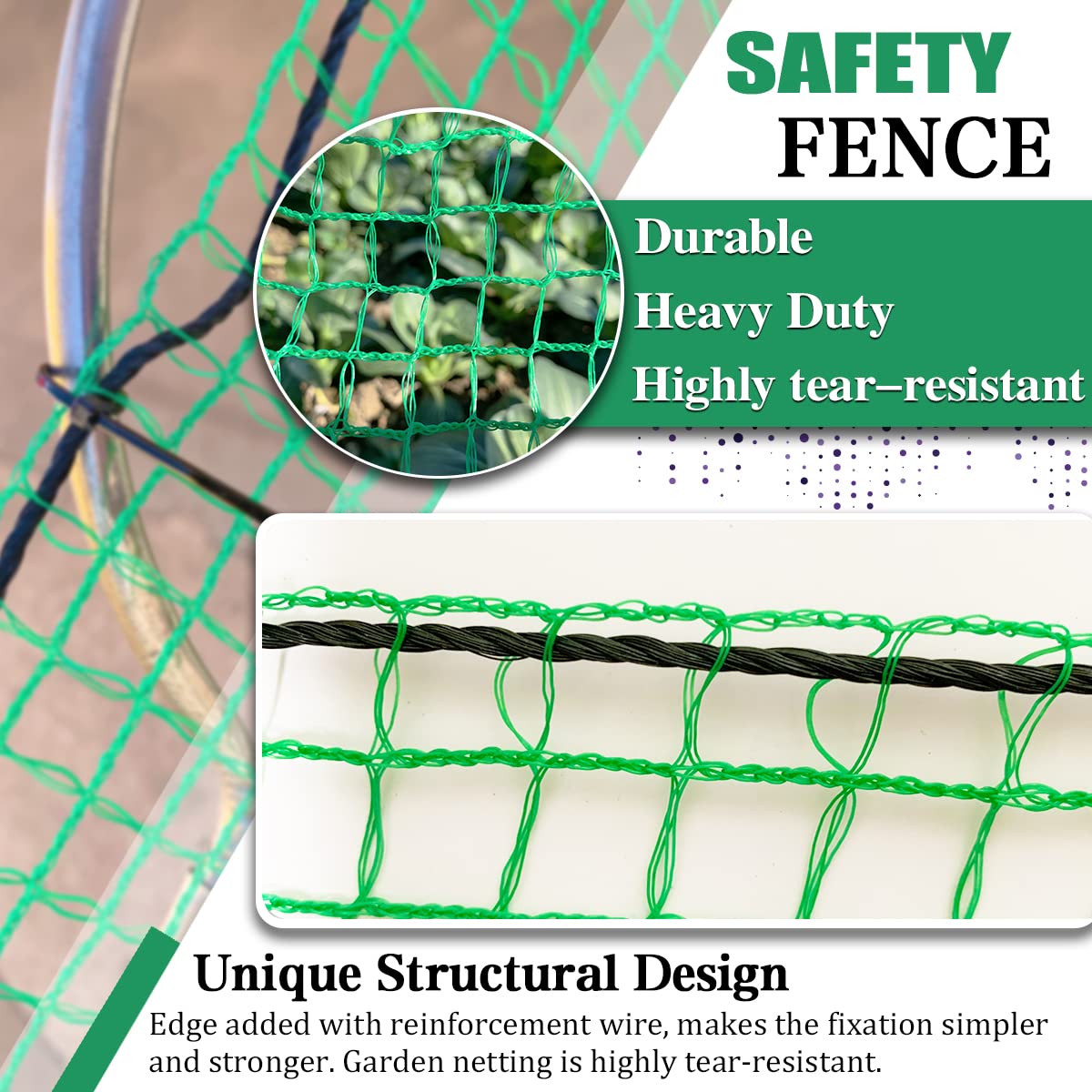 HORTIFAN uv-resistant plastic fence closeup shows durable material and tear resistance.