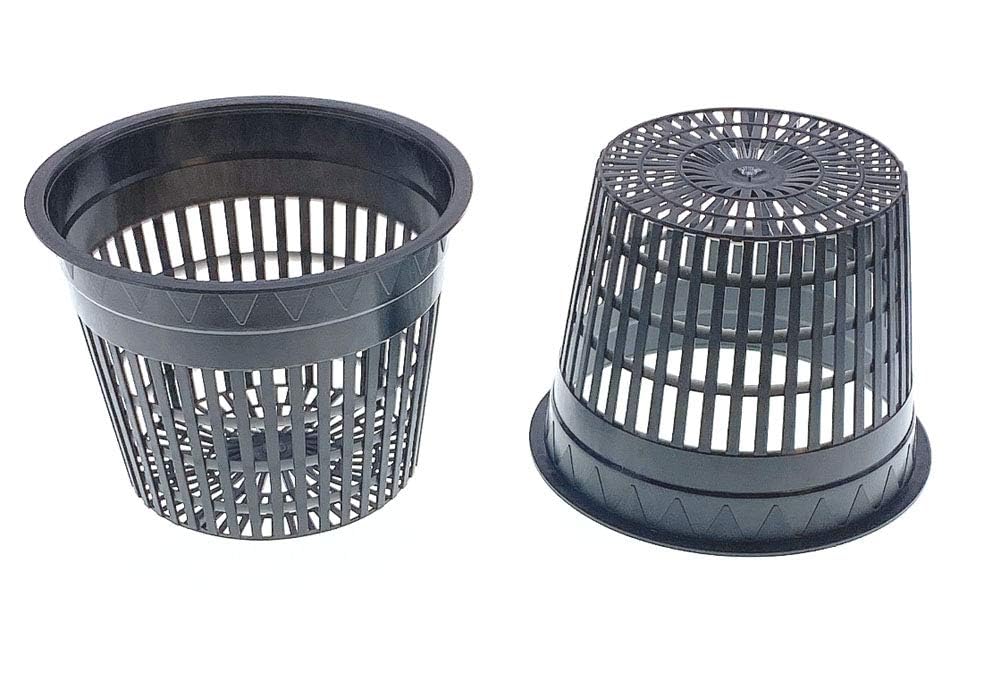 HORTIPOTS 5-inch net pot shows mesh sides and bottom for drainage