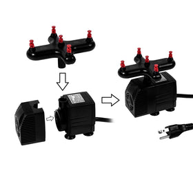 HORTIPOTS manifold closeup reveals robust fittings and seals.