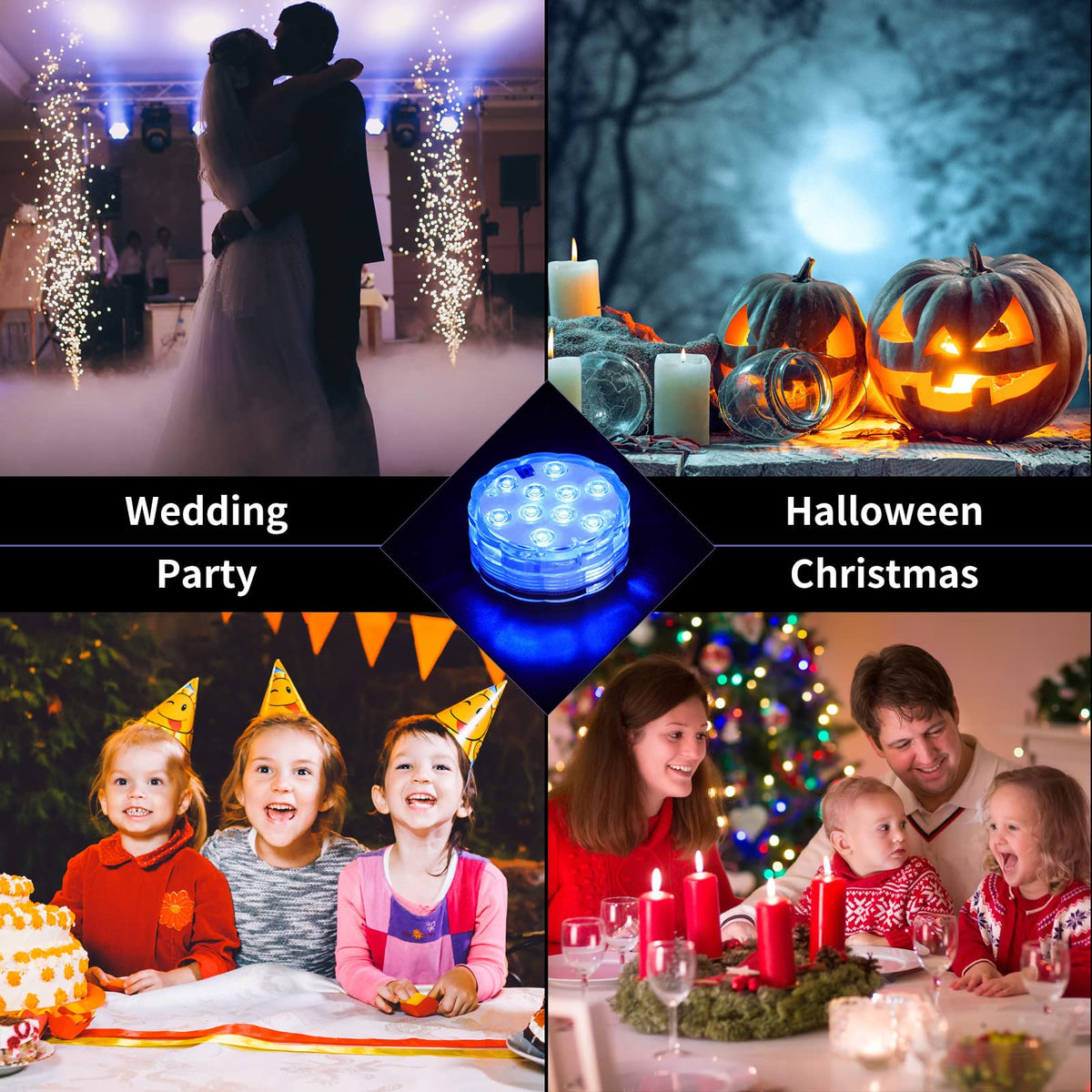 Hortsun lights provide versatile accent lighting for parties and weddings.