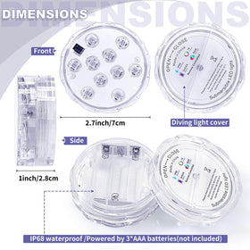 Hortsun remote-enabled LED lights used as flameless candles for tubs and vases.