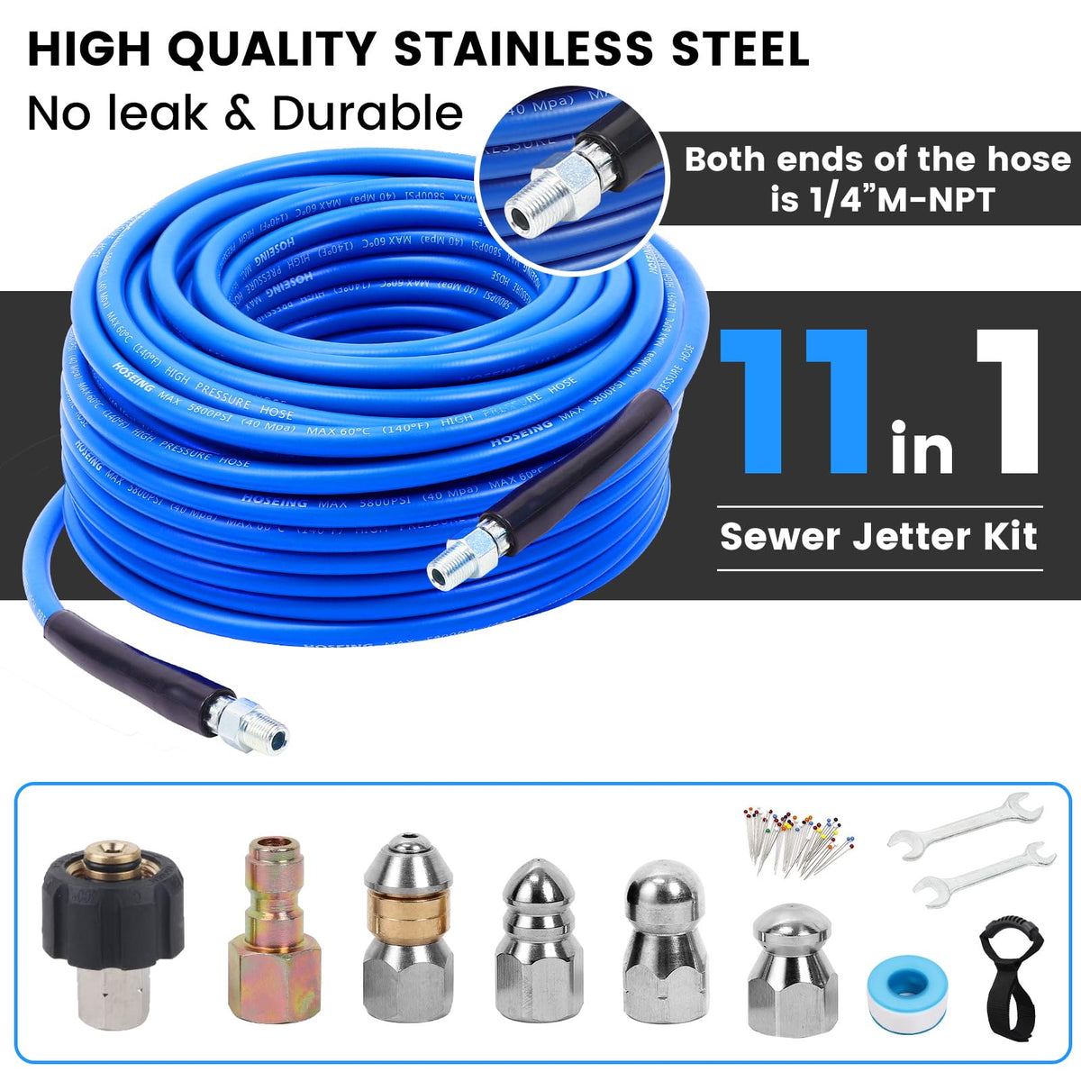 HOSEING M22 to 1/4 inch NPT coupler for quick connect adapters.