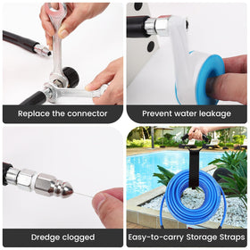 HOSEING corner nozzle for tight spaces and deep cleaning.