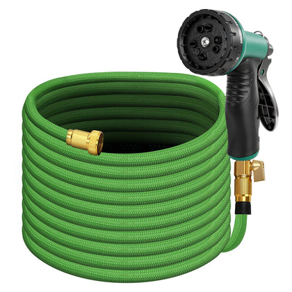 Hosetop 100ft premium garden hose extended for easy yard reach.