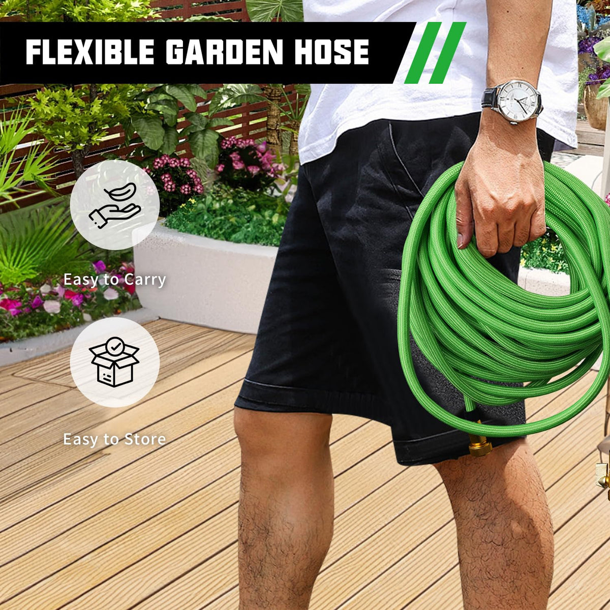 Hosetop anti-kink design maintains smooth operation during watering.