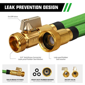 Hosetop leakproof aluminum fittings with 10-spray nozzle.