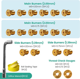 Hosile 5249 natural gas orifice set for precise fuel options