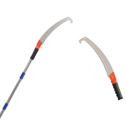 HOSKO pole saw 10ft reach enables pruning tall branches in yards.