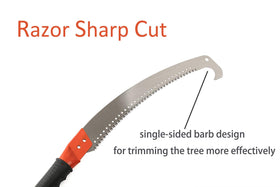 HOSKO pole saw sharp edge blade trims efficiently in any pruning task.
