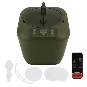 HOSOUTION 5L sauna steamer front view shows sturdy stainless steel and compact footprint