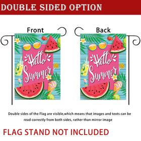 Hostey Hello Summer Watermelon flag, patio setup, poolside charm and summer ambiance