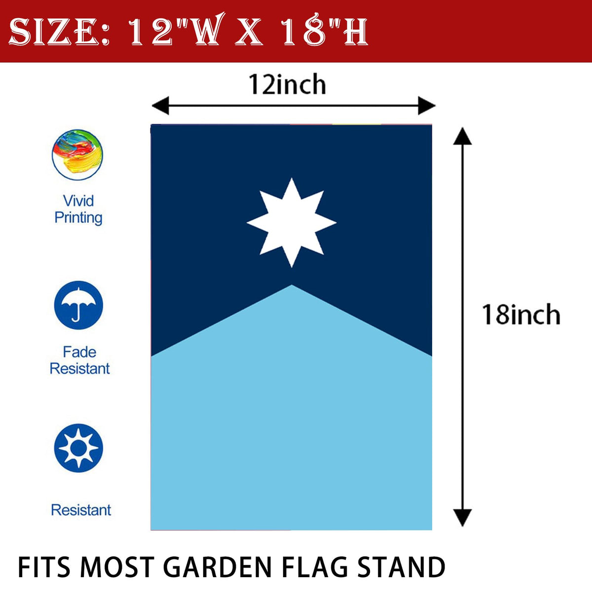 Hostey Minnesota flag with 1-inch sleeve ready to hang.