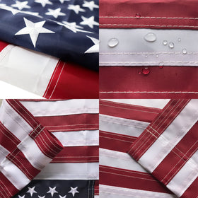 Hostey flag sleeve at top supports quick setup on standard stands.