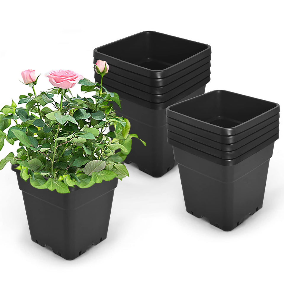HOSTIC 5-gallon square pot durable plastic for long-lasting indoor and outdoor use
