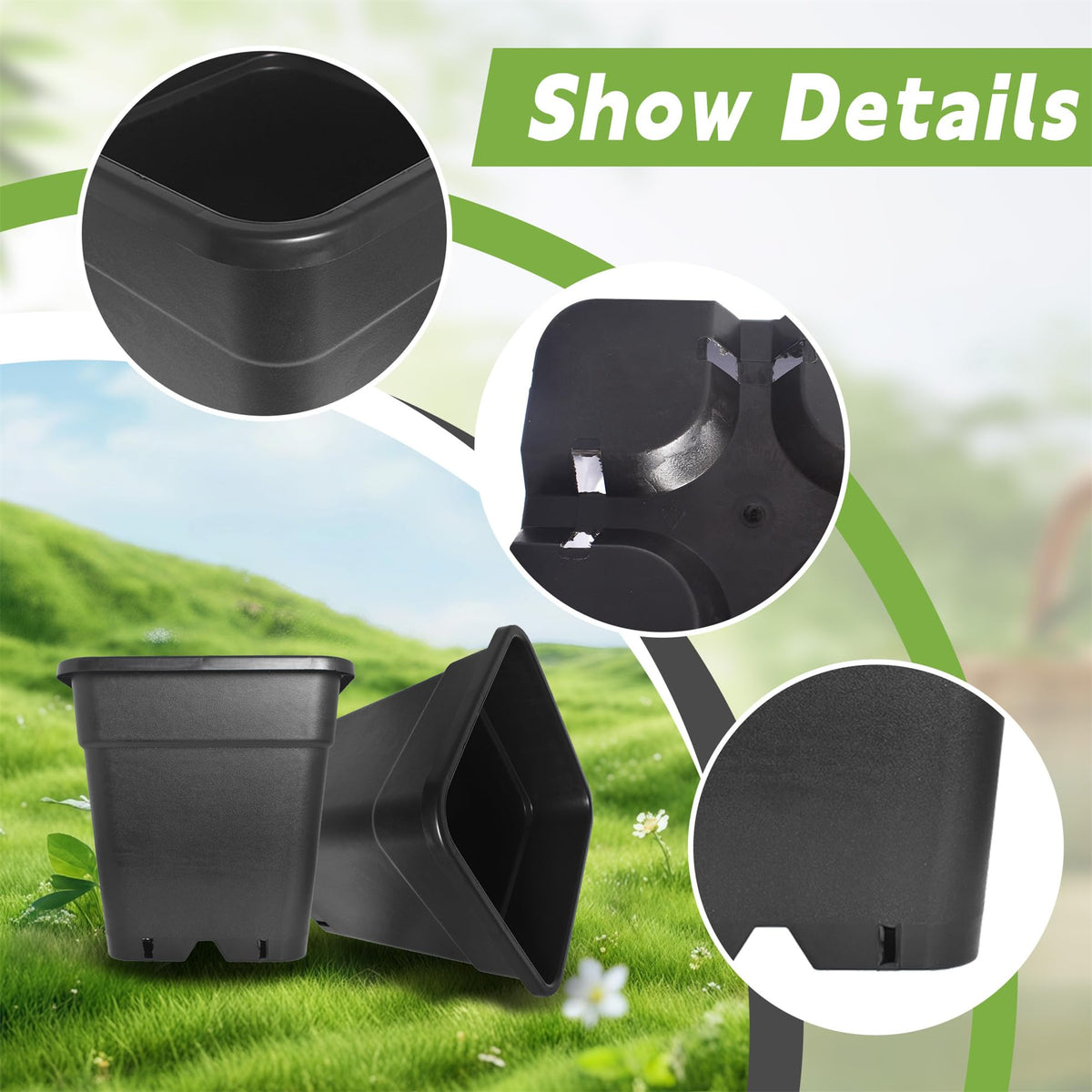 HOSTIC raised rim square pot allows easy handling and safe stacking