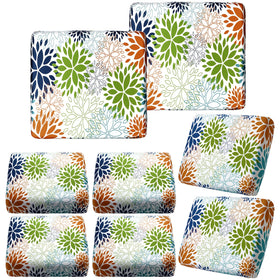 Hosuly Summer Dahlia cushion cover close-up fabric shows durable stretch and vibrant print.