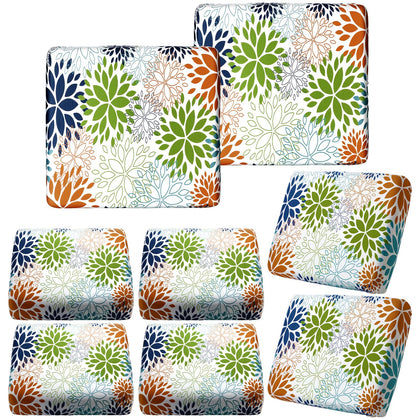 Hosuly Summer Dahlia cushion cover close-up fabric shows durable stretch and vibrant print.