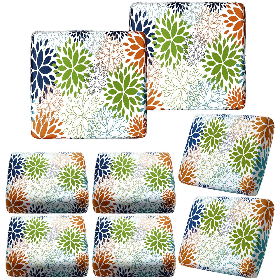Hosuly Summer Dahlia cushion cover close-up fabric shows durable stretch and vibrant print.
