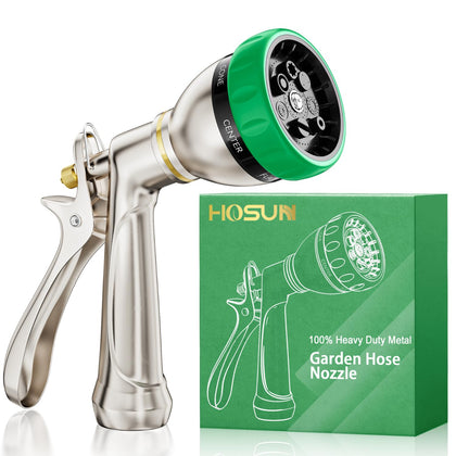 HOSUN 100 metal garden hose nozzle front view for durable outdoor watering