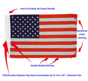 Hot Rides motorcycle flag 6x9 sleeve edge cut prevents frayed threads.
